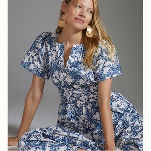 Anthropologie Somerset Maxi Blue Floral Medium